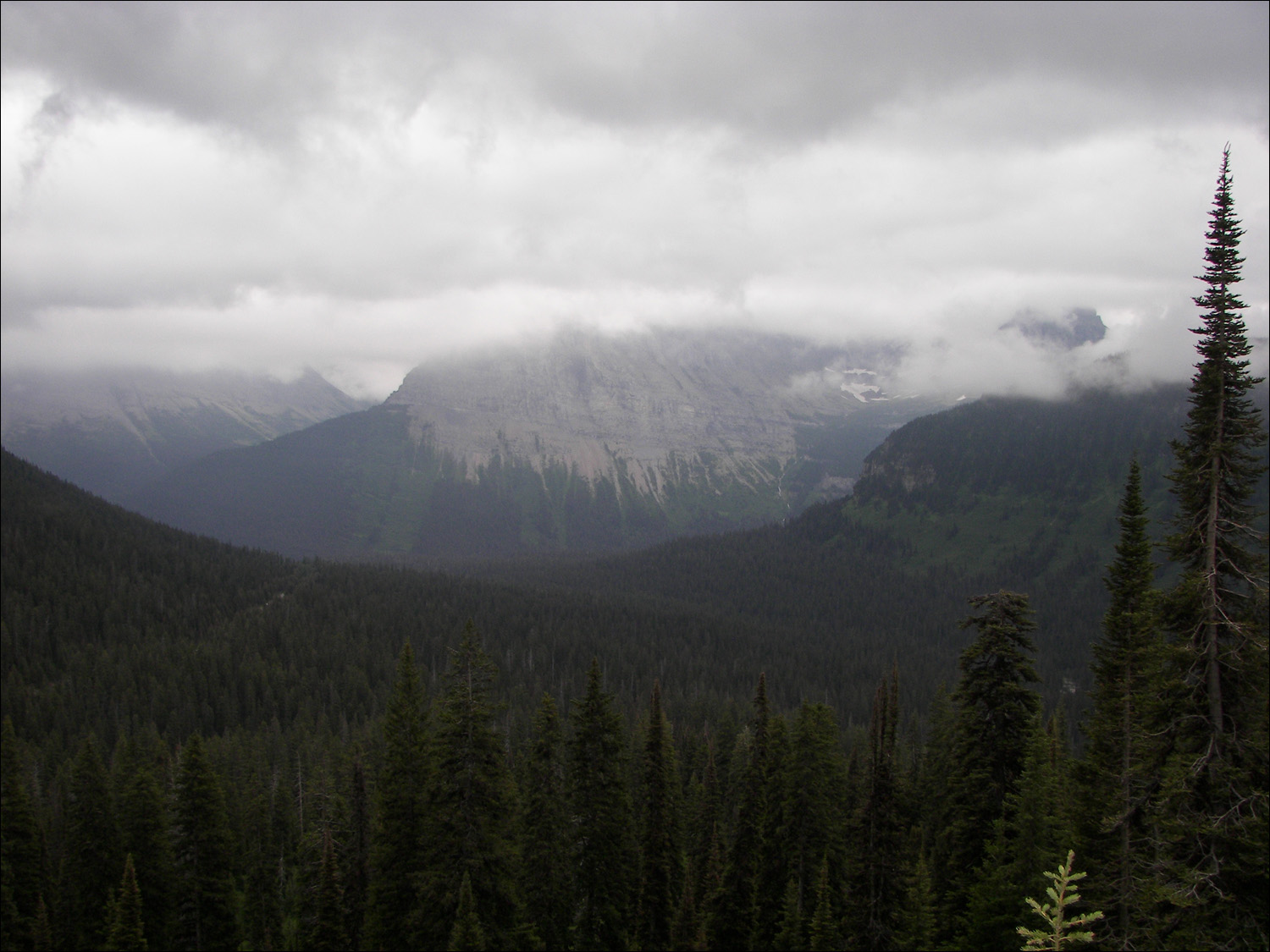 Glacier National Park-Views from west of Logans Pass on Going to the Sun Road.